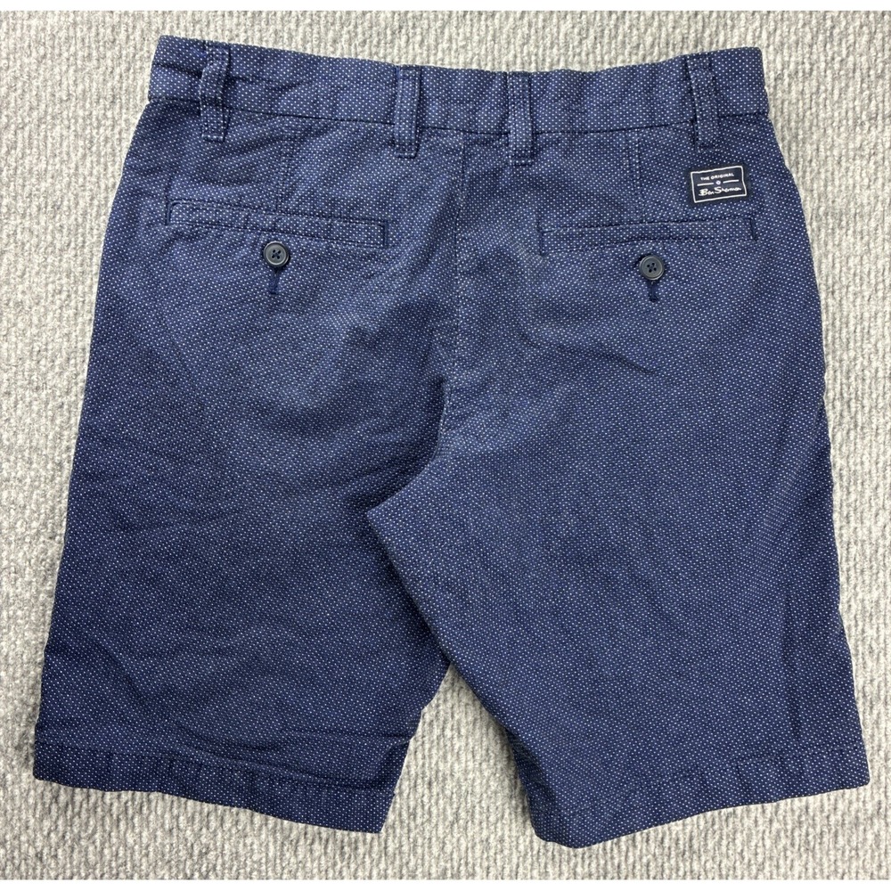 Ben Sherman The Original Men's Navy Blue Micro Dot Chico Shorts W28 100% Cotton - Picture 8 of 9